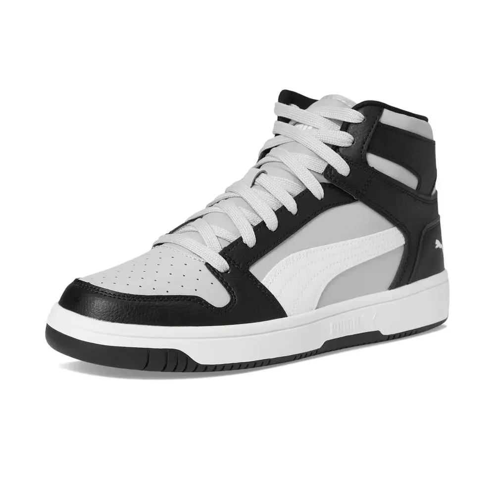 PUMA MENS REBOUND LAYUP SNEAKERS FLAT LIGHT GRAY/PUMA WHITE/PUMA BLACK 9.5 M